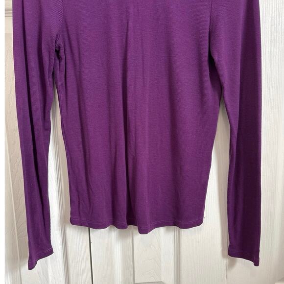 Marine Layer Vibrant Purple Soft Fitted Turtleneck Medium - Picture 3 of 7